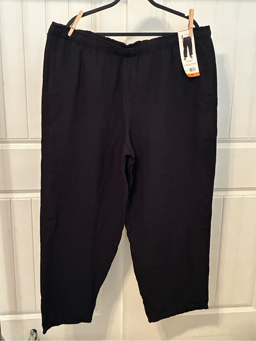 Coldwater Creek black 100% cotton gauze pull on pants